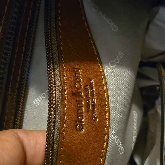 Gianni Conti Elegant Brown Leather Shoulder Bag - Picture 6 of 9